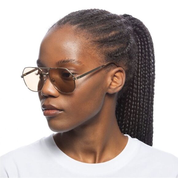 Aire NWT Cosmos - Bright Gold Tan Tint Aviator Sunglasses - Picture 6 of 9